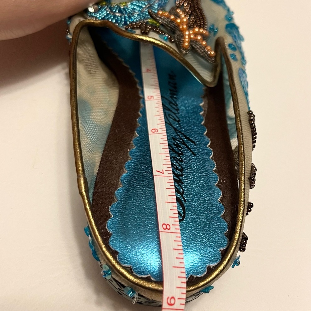 Beverly Feldman Beaded Sequin Shoes Seahorse Starfish Nautical Ocean Size 5.5 - Picture 11 of 13